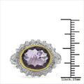Two Tone Plated 4.36 Carat Genuine Amethyst & White Topaz .925 Sterling Silver Ring by Bids.com