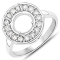 0.48 Carat Genuine White Diamond 14K White Gold Semi Mount Ring - holds 8.00mm Round Gemstone by Bids.com