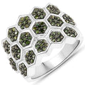 0.75 Carat Genuine Green Diamond .925 Sterling Silver Ring by Bids.com