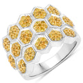 0.75 Carat Genuine Yellow Diamond .925 Sterling Silver Ring by Bids.com