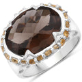 9.58 Carat Genuine Smoky Quartz and Citrine .925 Sterling Silver Ring by Bids.com