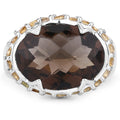 9.58 Carat Genuine Smoky Quartz and Citrine .925 Sterling Silver Ring by Bids.com