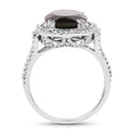 5.80 Carat Genuine Smoky Quartz & White Topaz .925 Sterling Silver Ring by Bids.com
