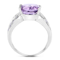4.07 Carat Genuine Amethyst & Tanzanite .925 Sterling Silver Ring by Bids.com