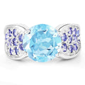 4.77 Carat Genuine Blue Topaz and Tanzanite .925 Sterling Silver Ring by Bids.com