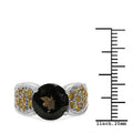 3.78 Carat Genuine Smoky Quartz & Citrine .925 Sterling Silver Ring by Bids.com