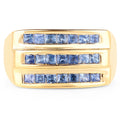 14K Yellow Gold Plated 1.05 Carat Genuine Blue Sapphire .925 Sterling Silver Ring by Bids.com