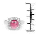 3.31 Carat Glass Filled Ruby and White Topaz .925 Sterling Silver Ring by Bids.com