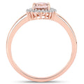 0.81 Carat Genuine Morganite and White Diamond 14K Rose Gold Ring by Bids.com