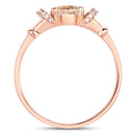 0.75 Carat Genuine Morganite and White Diamond 14K Rose Gold Ring by Bids.com