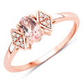 0.46 Carat Genuine Morganite and White Diamond 14K Rose Gold Ring by Bids.com