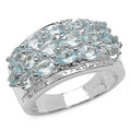 3.24 Carat Genuine Blue Topaz & White Topaz .925 Sterling Silver Ring by Bids.com