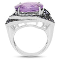 5.95 Carat Genuine Amethyst and Tanzanite .925 Sterling Silver Ring by Bids.com