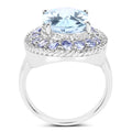7.41 Carat Genuine Blue Topaz and Tanzanite .925 Sterling Silver Ring by Bids.com