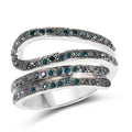 0.83 Carat Genuine Blue Diamond .925 Sterling Silver Ring by Bids.com