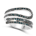 0.83 Carat Genuine Blue Diamond .925 Sterling Silver Ring by Bids.com