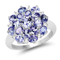 3.37 Carat Genuine Tanzanite and White Topaz .925 Sterling Silver Ring by Bids.com