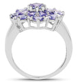 3.37 Carat Genuine Tanzanite and White Topaz .925 Sterling Silver Ring by Bids.com