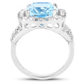 5.17 Carat Genuine Blue Topaz and White Topaz .925 Sterling Silver Ring by Bids.com