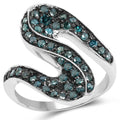 0.76 Carat Genuine Blue Diamond .925 Sterling Silver Ring by Bids.com