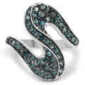 0.76 Carat Genuine Blue Diamond .925 Sterling Silver Ring by Bids.com