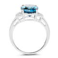 4.26 Carat Genuine London Blue Topaz & White Topaz .925 Sterling Silver Ring by Bids.com