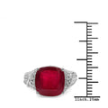 4.20 ct. t.w. Glass Filled Ruby and White Topaz Ring in Sterling Silver by Bids.com