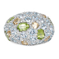 11.38 Carat Genuine Peridot, Citrine and Blue Topaz .925 Sterling Silver Ring by Bids.com