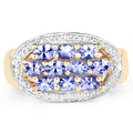 14K Yellow Gold Plated 1.70 Carat Genuine Tanzanite .925 Sterling Silver Ring by Bids.com