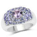 2.43 Carat Genuine Amethyst and Tanzanite .925 Sterling Silver Ring by Bids.com