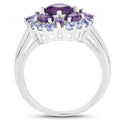 2.19 Carat Genuine Amethyst and Tanzanite .925 Sterling Silver Ring by Bids.com