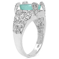 2.52 Carat Genuine Emerald & White Topaz .925 Sterling Silver Ring by Bids.com