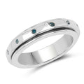 0.14 Carat Genuine Blue Diamond .925 Sterling Silver Ring by Bids.com