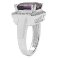 4.91 Carat Genuine Amethyst & White Topaz .925 Sterling Silver Ring by Bids.com