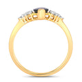 1.47ct Marquise Blue Sapphire and White Diamond Prong 14K Yellow Gold Cocktail Ring by Fine Color Jewels