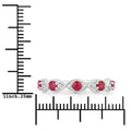 0.65 Ct Round Pink Ruby & Lab Grown Diamond Prong Silver Five Stone Infinity Band Ring by Fine Color Jewels