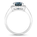 2.55 Ct Oval London Blue Topaz Lab Diamond Prong Silver Halo Ring by Fine Color Jewels
