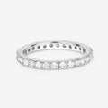 1 ct Round Lab Grown Diamond Prong 14K White Gold Eternity Band Ring by Fine Color Jewels