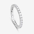 1 ct Round Lab Grown Diamond Prong 14K White Gold Eternity Band Ring by Fine Color Jewels