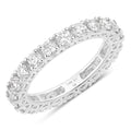2 ct Round Lab Grown Diamond Prong 14K White Gold Eternity Band Ring by Fine Color Jewels