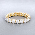 3 ct Round Lab Grown Diamond Prong 14K Yellow Gold Eternity Band Ring by Fine Color Jewels