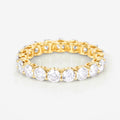 3 ct Round Lab Grown Diamond Prong 14K Yellow Gold Eternity Band Ring by Fine Color Jewels