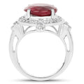 8.64 Carat Dyed Ruby & White Topaz .925 Sterling Silver Ring by Bids.com