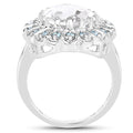 5.90 Carat Genuine Crystal Quartz and Swiss Blue Topaz .925 Sterling Silver Ring by Bids.com