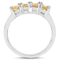 2.67 Carat Genuine Yellow Sapphire and White Diamond .925 Sterling Silver Ring by Bids.com