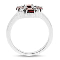 2.02 Carat Genuine Garnet & White Topaz .925 Sterling Silver Ring by Bids.com