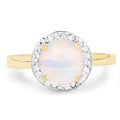 0.95 Carat Genuine Ethiopian Opal and White Topaz .925 Sterling Silver Ring by Bids.com