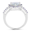 1.41 Carat Genuine Aquamarine & Tanzanite .925 Sterling Silver Ring by Bids.com