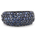 3.28 Carat Genuine Blue Sapphire and White Topaz .925 Sterling Silver Ring by Bids.com