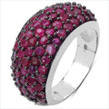 3.58 Carat Genuine Ruby & White Diamond .925 Sterling Silver Ring by Bids.com